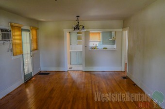 Looking into the living area from the front door.