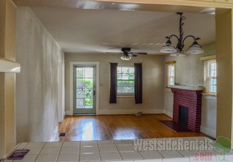 Looking at the living area from the kitchen.